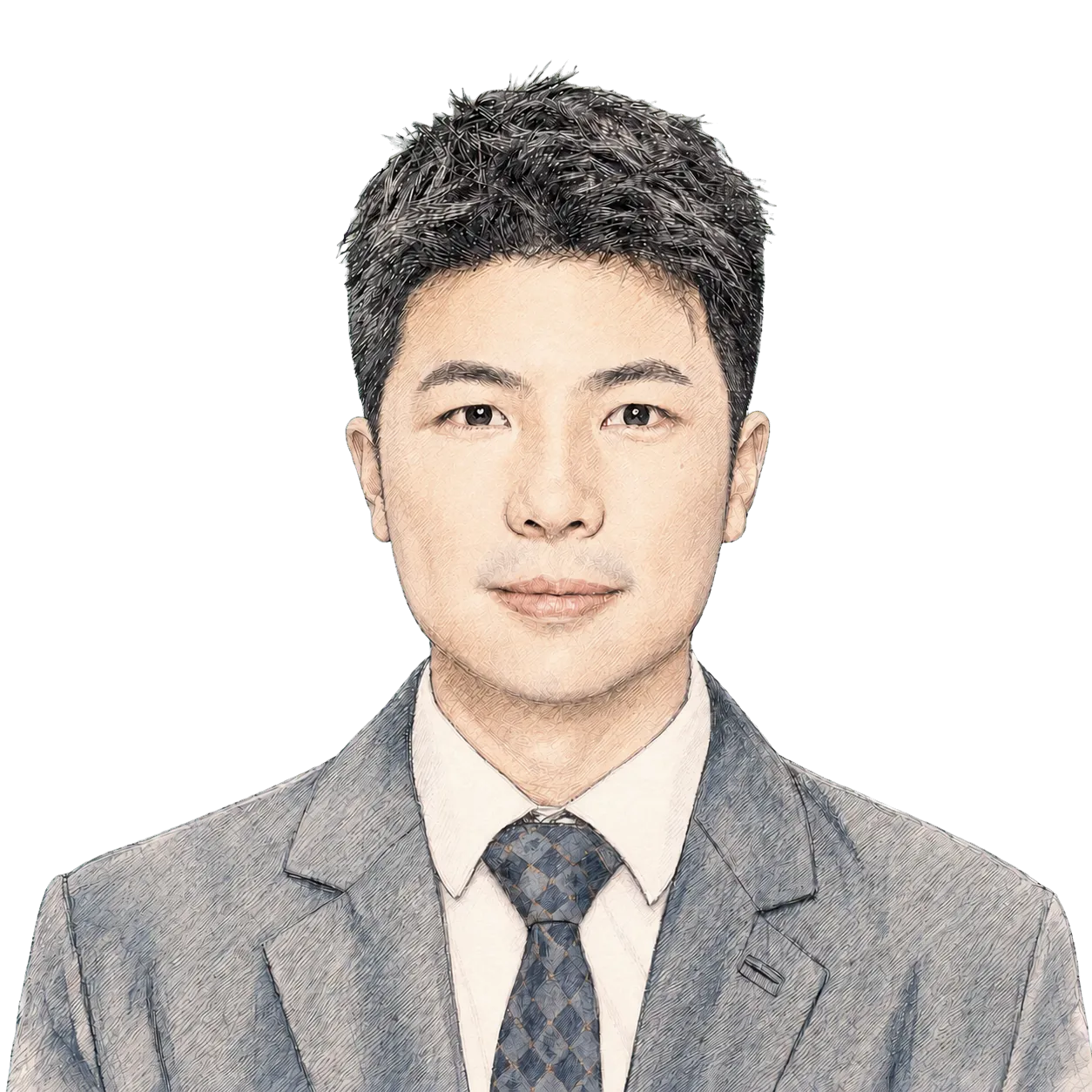 Hand-drawn portrait of Haojie Zhang
